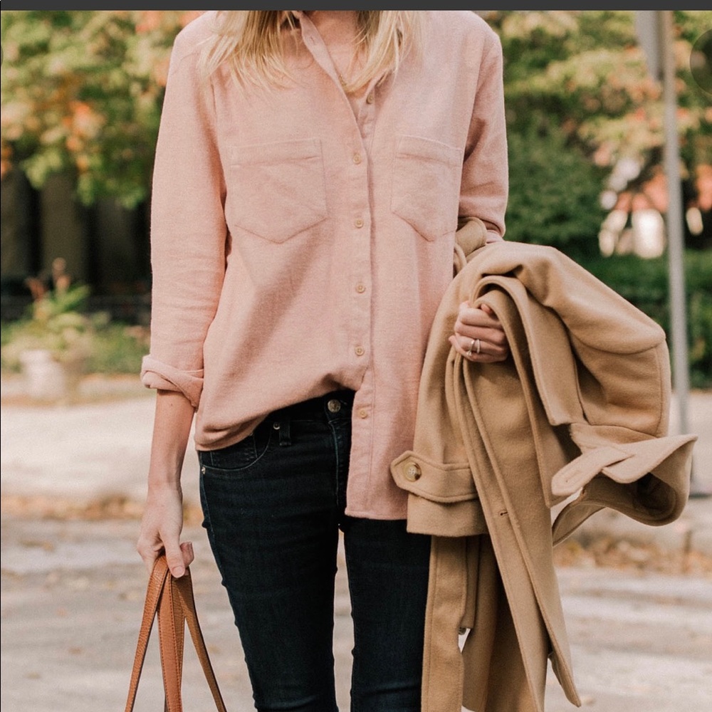 Madewell Brushed  Dusty Pink Flannel